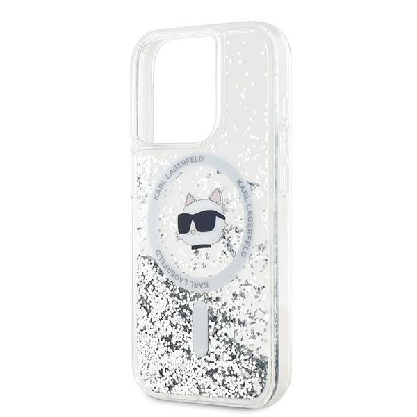 Husa pentru iPhone 14 Pro, Liquid Glitter MagSafe, Karl Lagerfeld - Transparenta - 1 | YEO