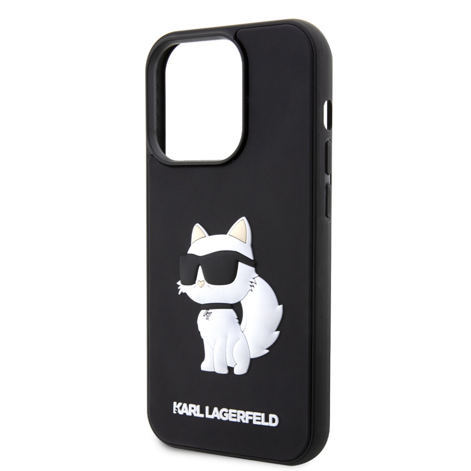 Husa pentru iPhone 14 Pro Max, 3D Design, Karl Lagerfeld, Negru - 1 | YEO