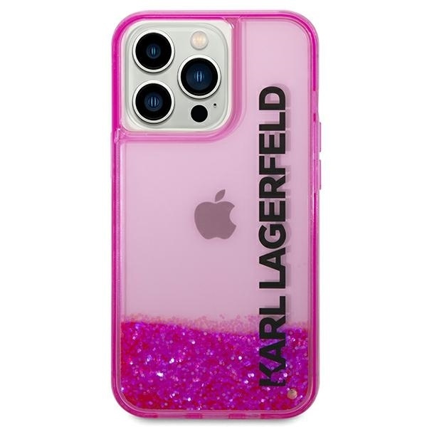Husa pentru iPhone 14 Pro Max, Hardcase Liquid Glitter, Karl Lagerfeld - Roz - 2 | YEO