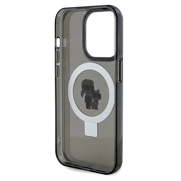 Husa pentru iPhone 14 Pro Max, Hardcase Ring Stand MagSafe, Karl Lagerfeld - Negru - 3 | YEO