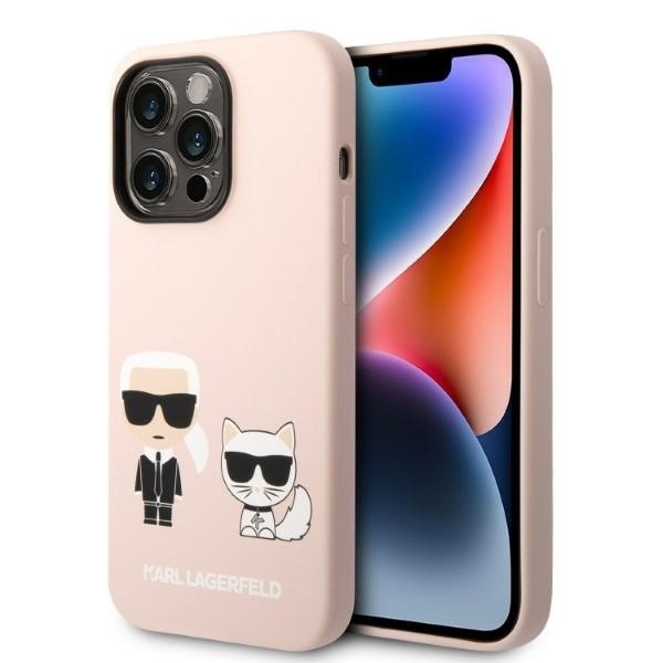 Husa pentru iPhone 14 Pro Max, Silicone MagSafe, Karl Lagerfeld - Roz