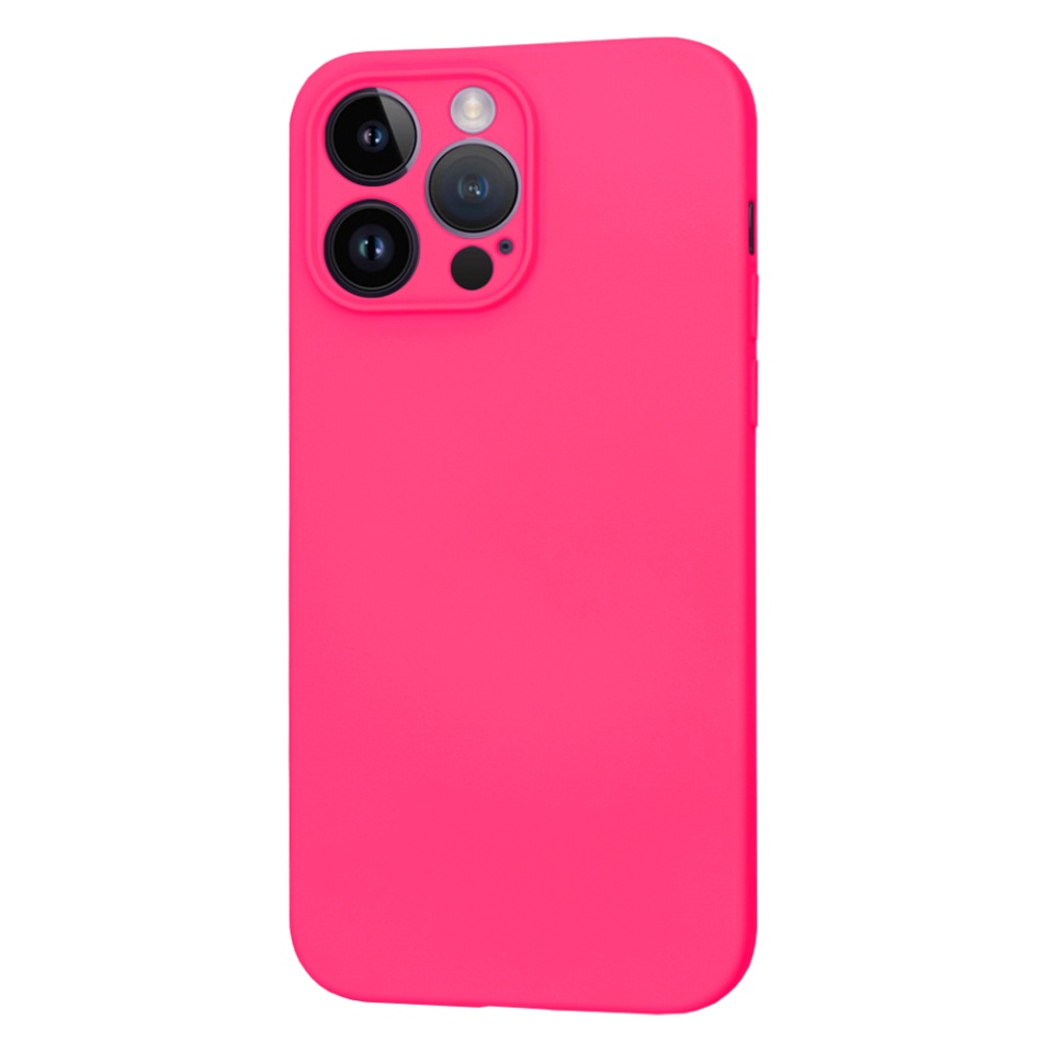 Husa pentru iPhone 14 Pro Max, SKYDDAR INNOVATION, din Silicon Catifelat, SoftElegance , Fucsia, set cu sticker - 2 | YEO