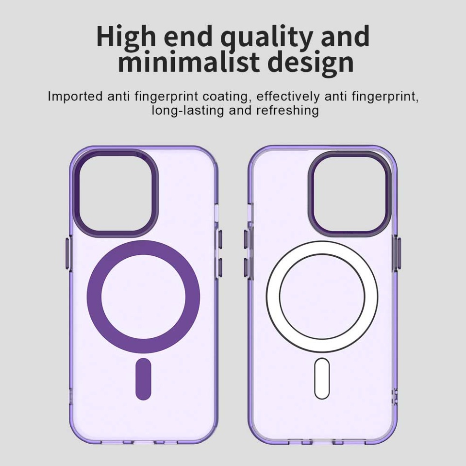 Husa pentru iPhone 14 Pro Max, SKYDDAR INOVATION, CandyCase, Magsafe, set cu sticker, Mov - 2 | YEO