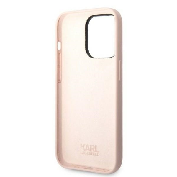 Husa pentru iPhone 14 Pro, Silicone, Karl Lagerfeld, Roz - 3 | YEO