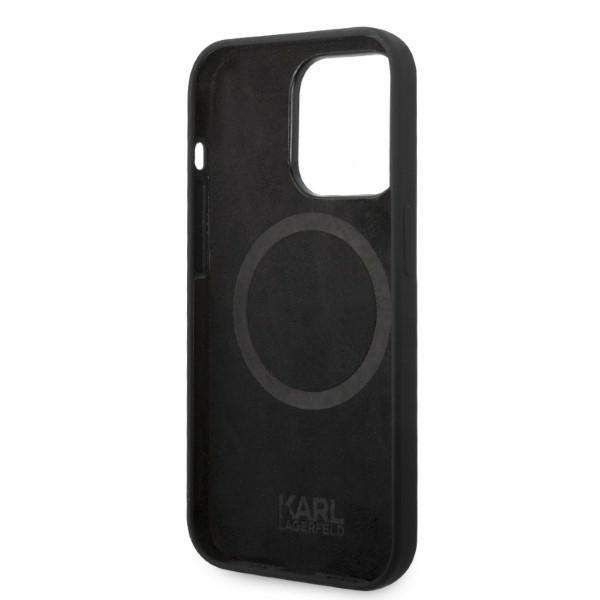 Husa pentru iPhone 14 Pro, Silicone MagSafe, Karl Lagerfeld - Negru - 1 | YEO