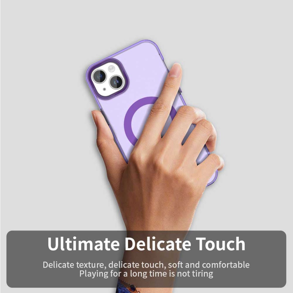 Husa pentru iPhone 14, SKYDDAR INOVATION, CandyCase, Magsafe, set cu sticker, Mov - 3 | YEO