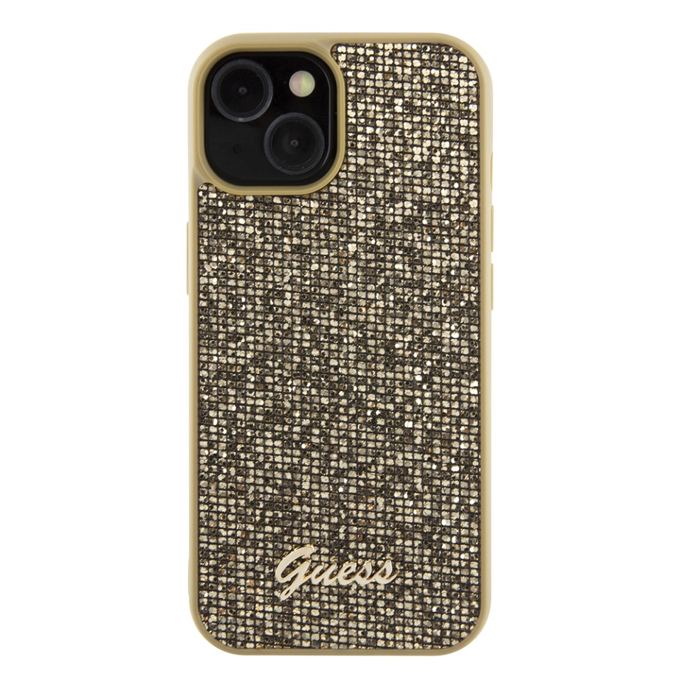 Husa pentru iPhone 15, Disco Metal Logo, Guess, Auriu - 2 | YEO