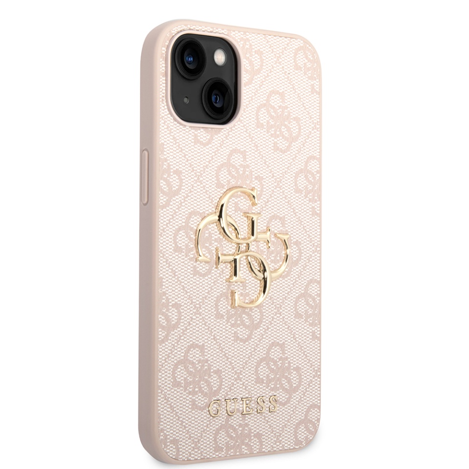 Husa pentru iPhone 15, Guess 4G Metal Logo, Protectie Slim, Compatibila, Roz - 2 | YEO