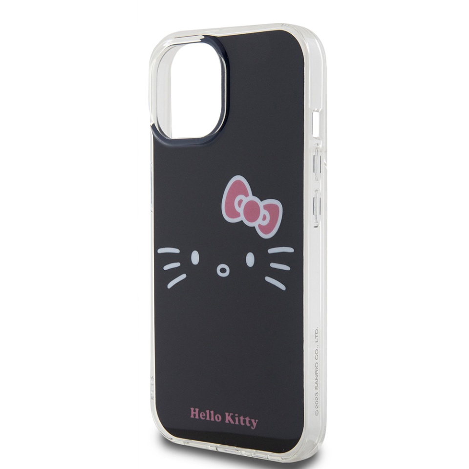 Husa pentru iPhone 15, Hardcase IML, Hello Kitty - Negru - 2 | YEO