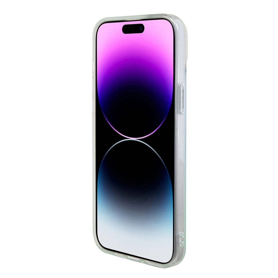Husa pentru iPhone 15 IML Iridescent MagSafe, Guess - Turcoaz - 3 | YEO