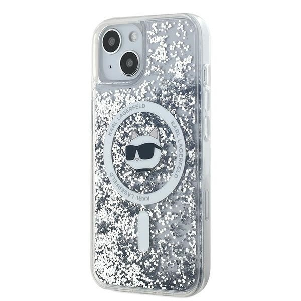 Husa pentru iPhone 15, Liquid Glitter MagSafe, Karl Lagerfeld - Transparenta - 6