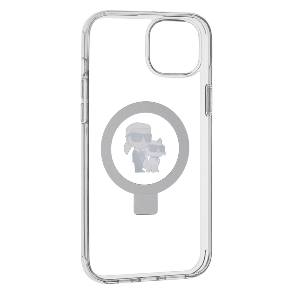 Husa pentru iPhone 15 Plus, Hardcase Ring Stand MagSafe, Karl Lagerfeld - Alb - 2 | YEO