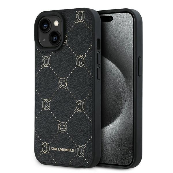 Husa pentru iPhone 15 Plus Leather MagSafe, Karl Lagerfeld - Negru