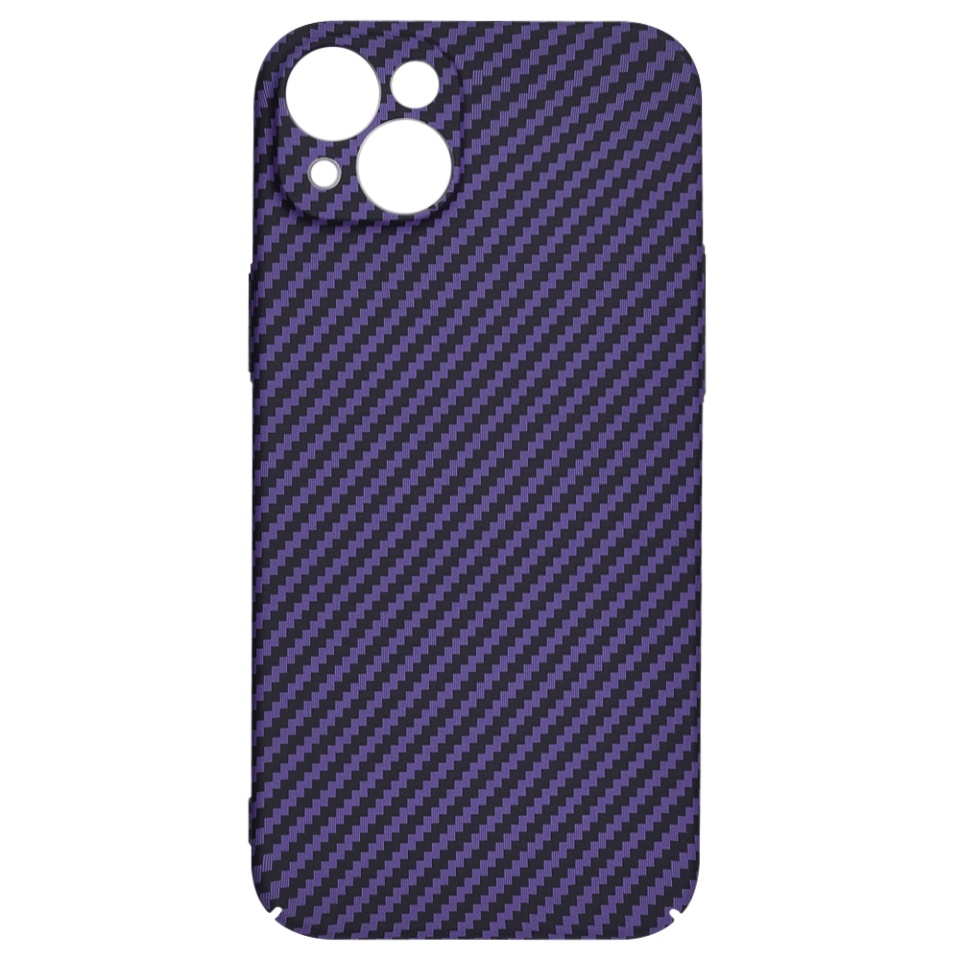 Husa pentru iPhone 15 Plus, SKYDDAR INNOVATION, textura carbon, Carbonite FiberShell, Mov, set cu sticker - 3 | YEO