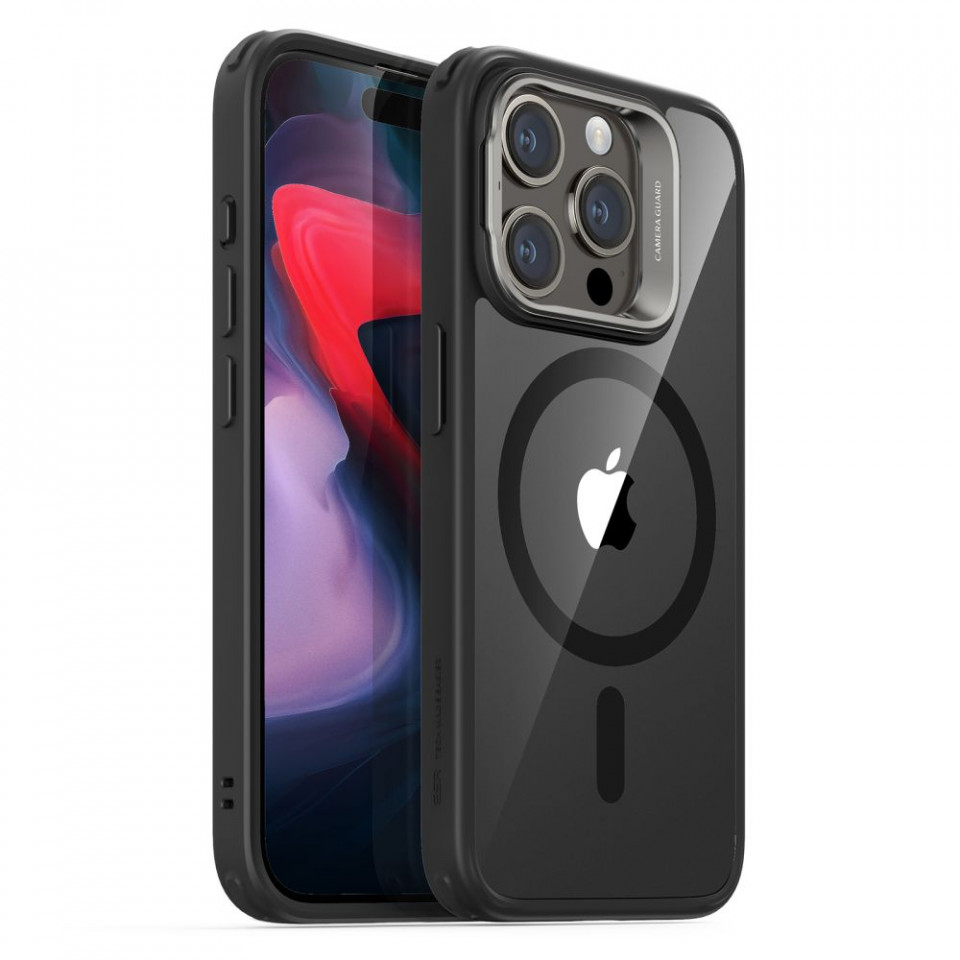 Husa pentru iPhone 15 Pro - ESR Classic Hybrid HaloLock Kickstand - Clear Black - 1 | YEO