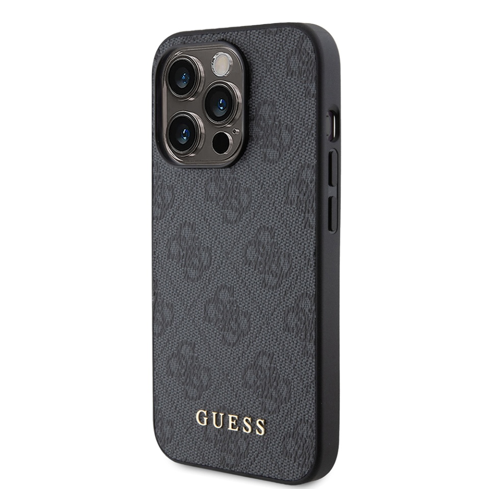 Husa pentru iPhone 15 Pro, Guess, Hardcase 4G Metal Gold Logo, Gri - 2 | YEO