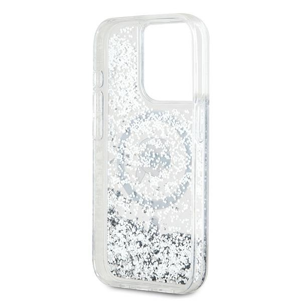 Husa pentru iPhone 15 Pro, Liquid Glitter MagSafe, Karl Lagerfeld - Transparenta - 3 | YEO