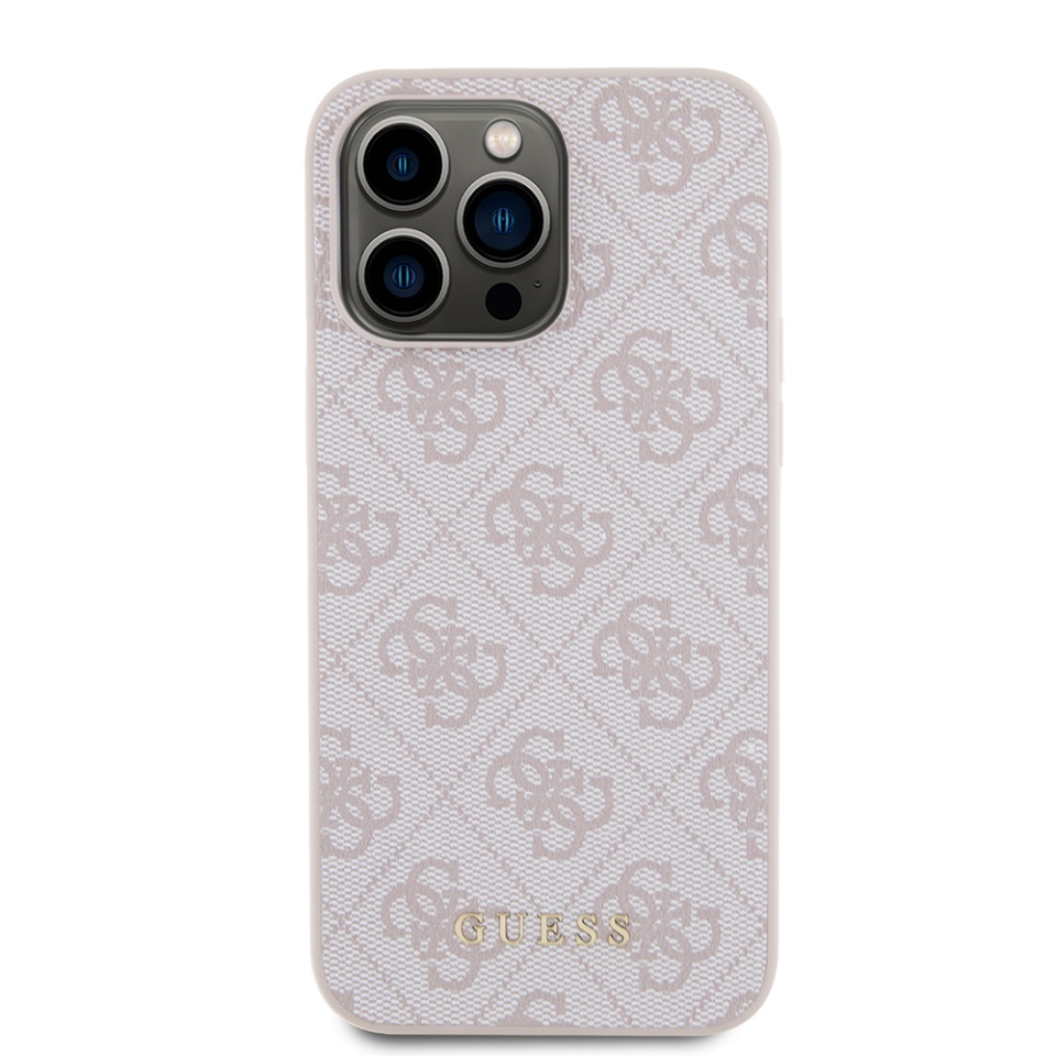 Husa pentru iPhone 15 Pro Max, Guess, Hardcase 4G Metal Gold Logo, Roz - 1 | YEO