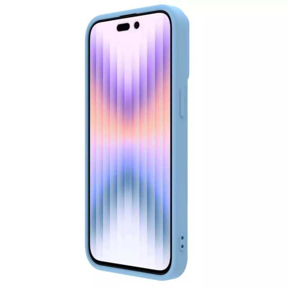 Husa pentru iPhone 15 Pro Max, Nillkin CamShield Silky MagSafe Silicone - Bleu - 3 | YEO