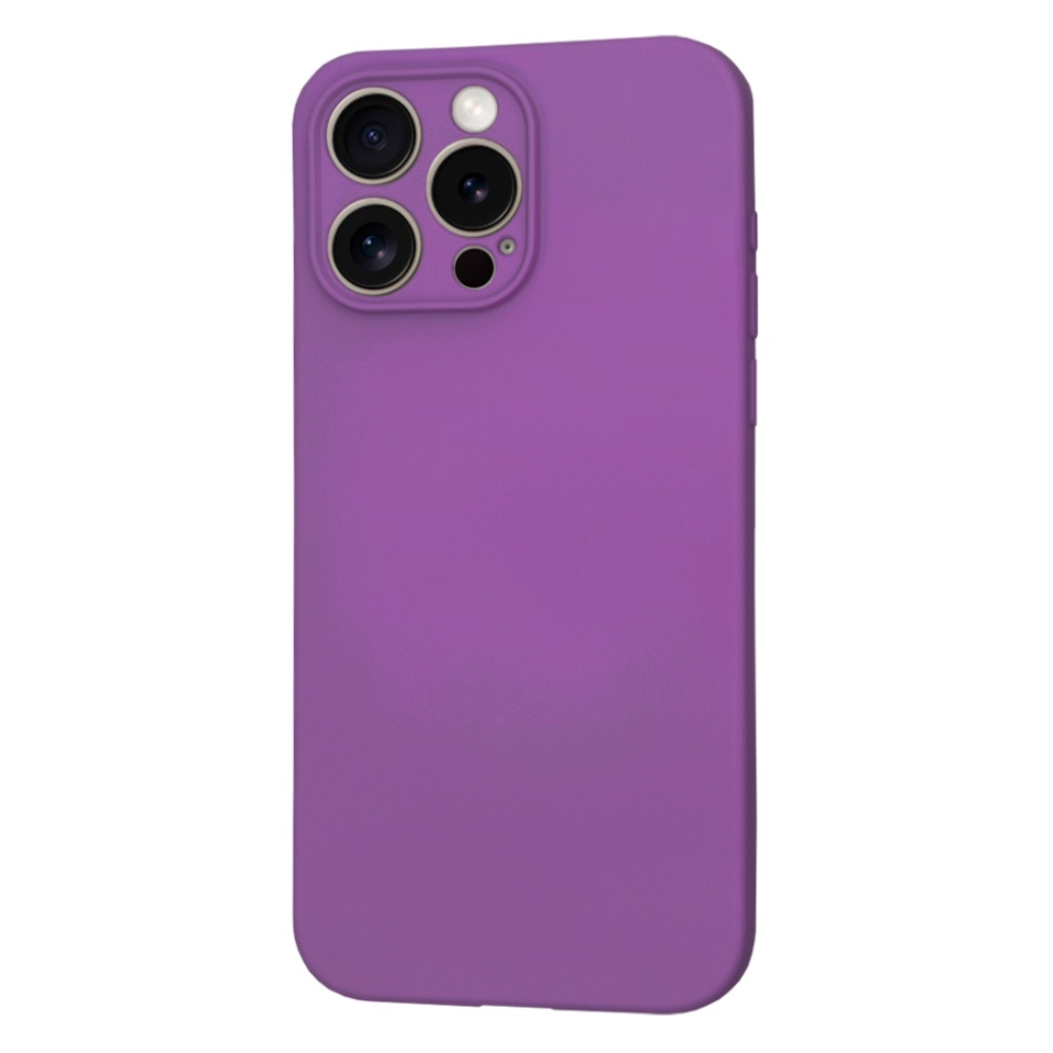 Husa pentru iPhone 15 Pro Max, SKYDDAR INNOVATION, din Silicon Catifelat, SoftFlex Magsafe, Mov, set cu sticker - 1 | YEO