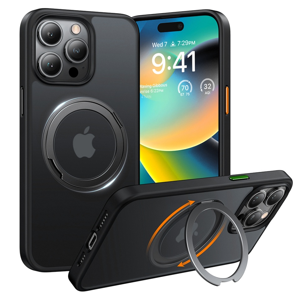 Husa pentru iPhone 15 Pro Max, Torras Ostand Pro MagSafe, Negru