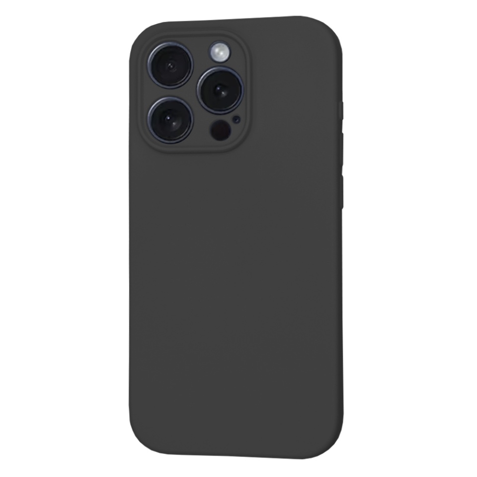 Husa pentru iPhone 15 Pro, SKYDDAR INNOVATION, din Silicon Catifelat, SoftFlex Magsafe, Negru, set cu sticker - 1 | YEO