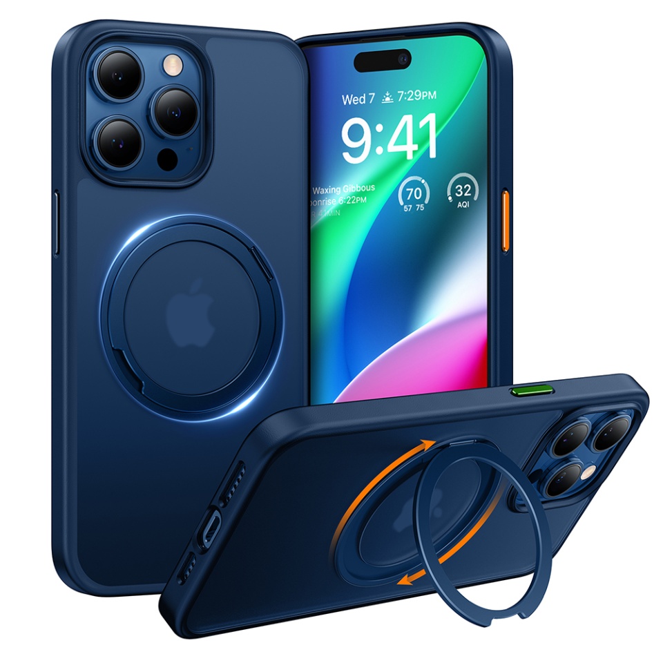 Husa pentru iPhone 15 Pro, Torras Ostand Pro MagSafe, Albastru