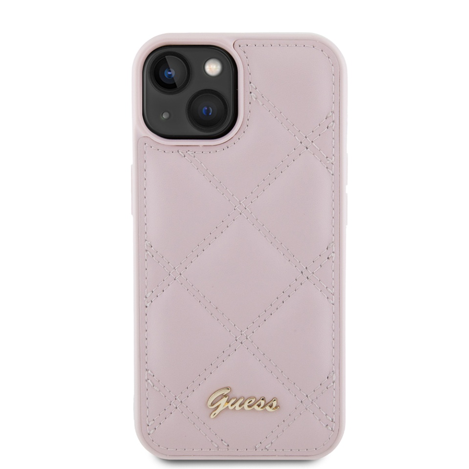 Husa pentru iPhone 15 Quilted Metal Logo, Guess - [Culoare necunoscută] - 1 | YEO
