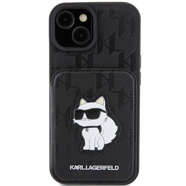 Husa pentru iPhone 15, Saffiano Cardslot, Karl Lagerfeld, Negru - 2 | YEO