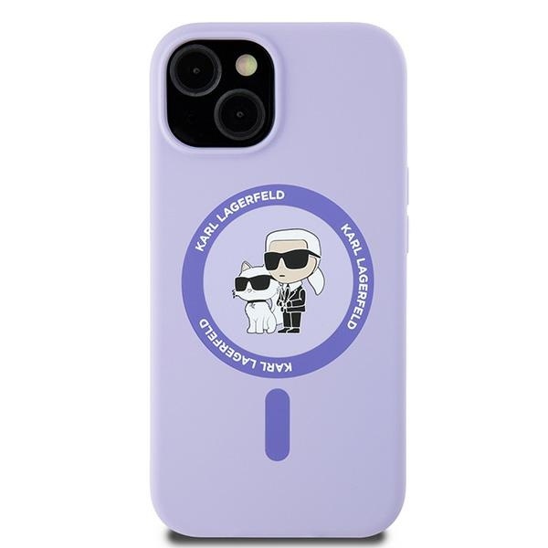 Husa pentru iPhone 15, Silicone MagSafe, Karl Lagerfeld - Mov - 2 | YEO