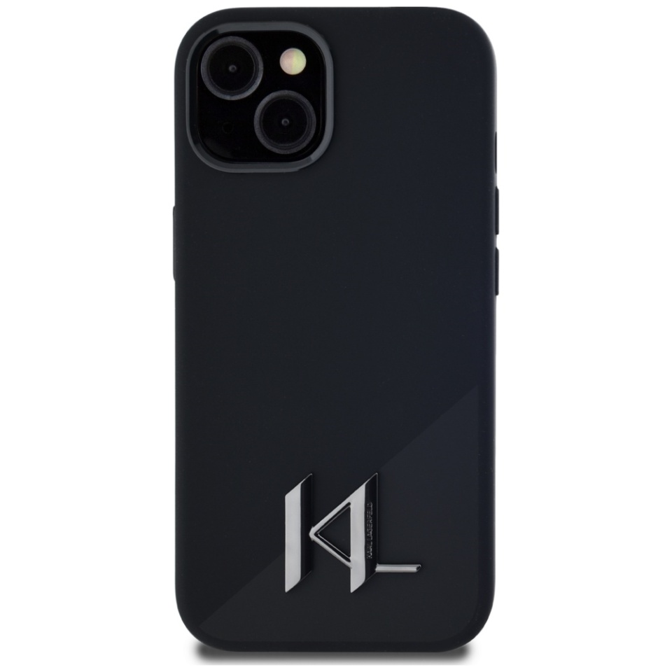 Husa pentru iPhone 15, Silicone MagSafe, Karl Lagerfeld, Negru - 1 | YEO