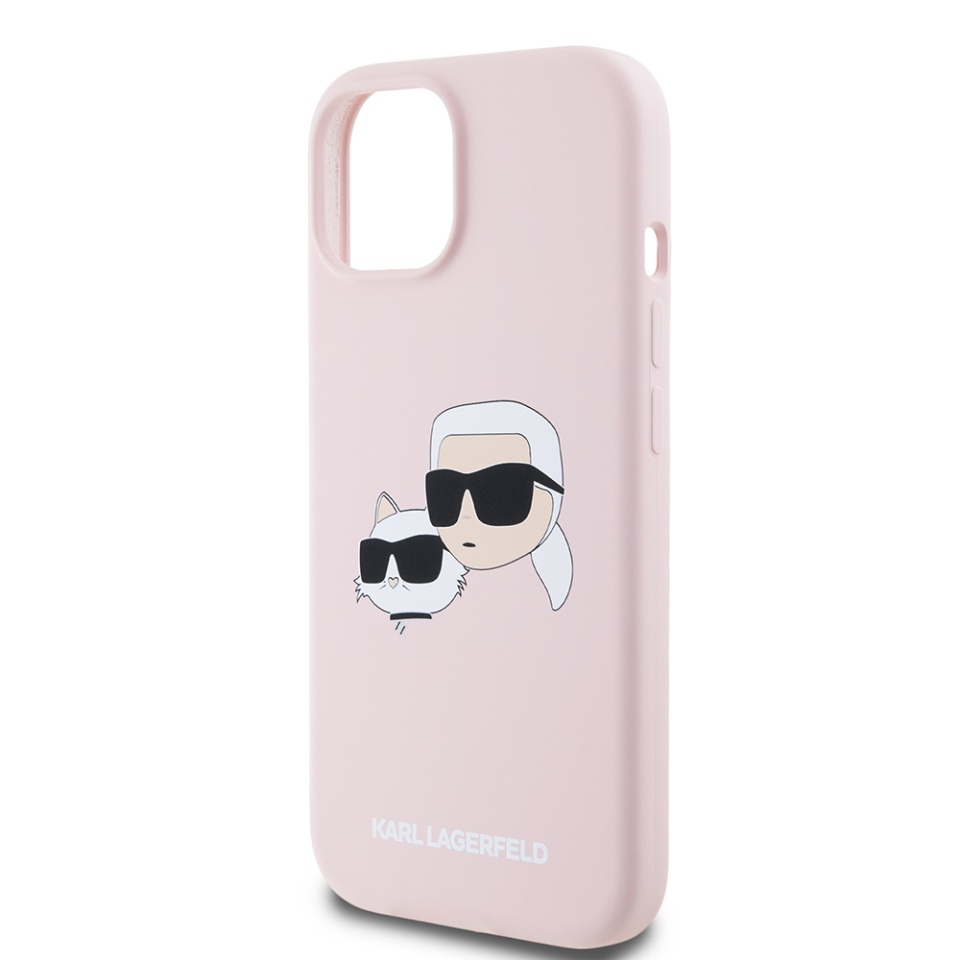 Husa pentru iPhone 15, Silicone MagSafe, Karl Lagerfeld - Roz - 3 | YEO
