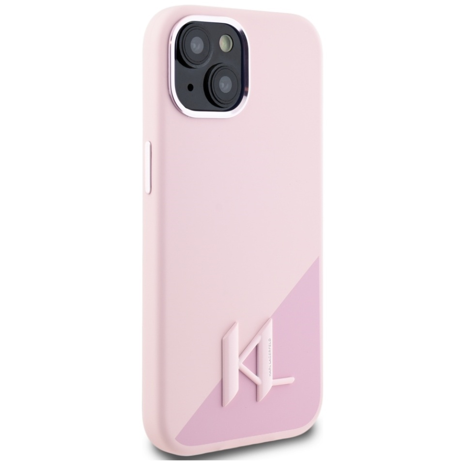 Husa pentru iPhone 15, Silicone MagSafe, Karl Lagerfeld, Roz - 2 | YEO