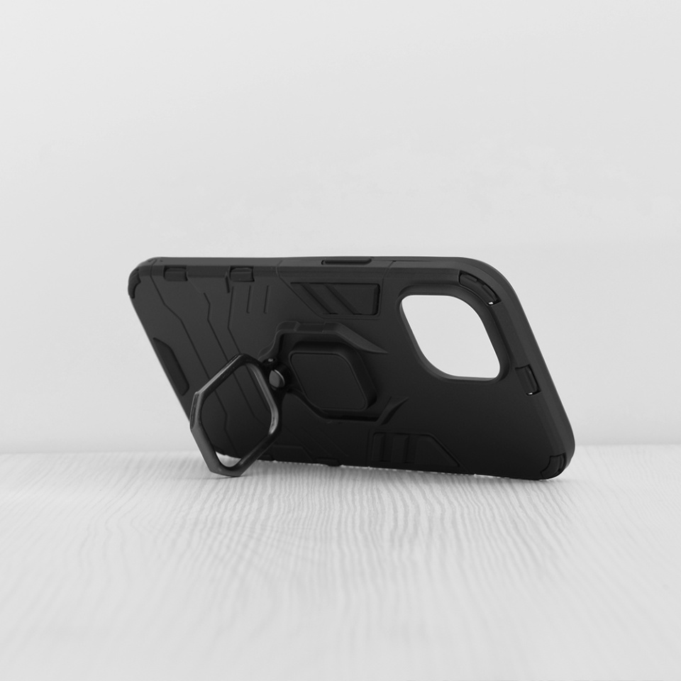 Husa pentru iPhone 15, SKYDDAR INNOVATION, cu Inel Magnetic, Antisoc, Forged, Negru, set cu sticker - 1 | YEO