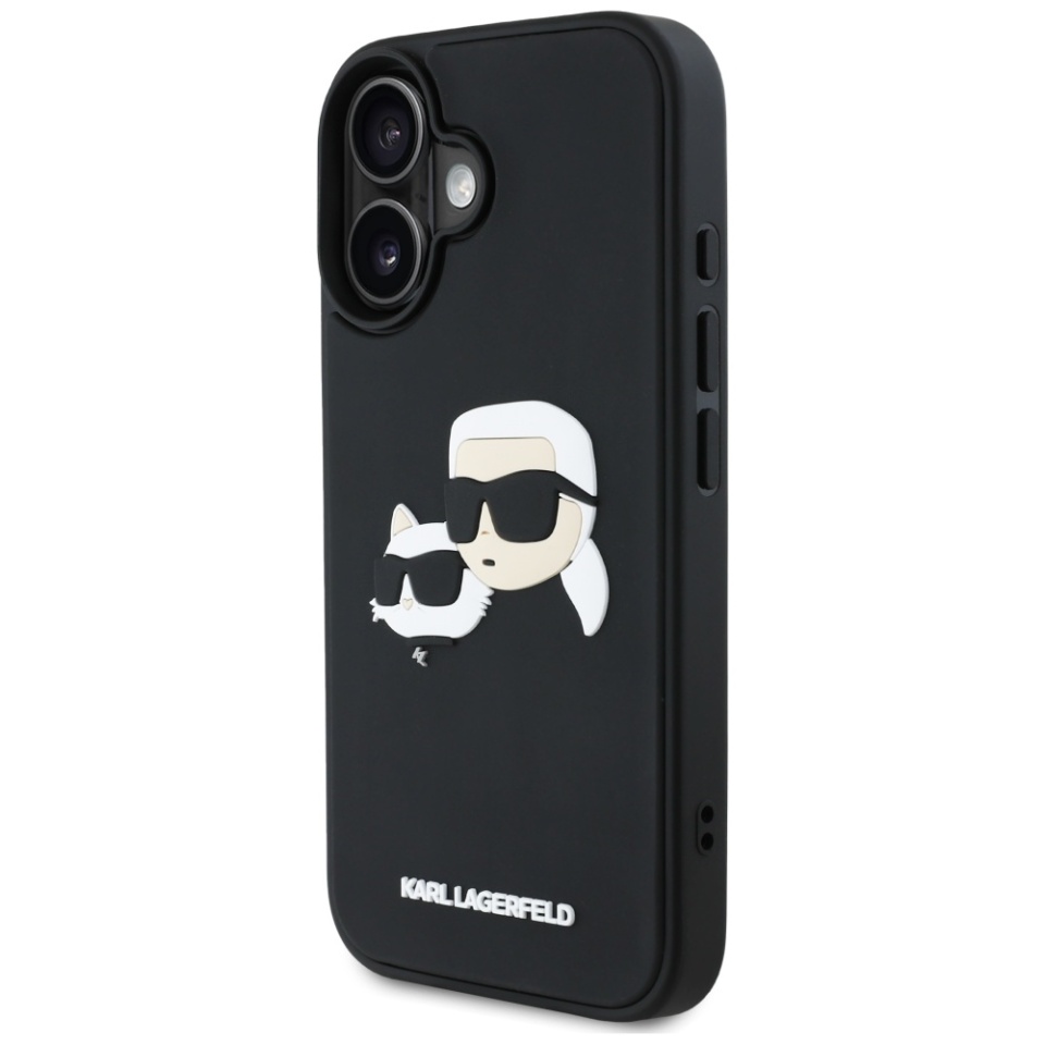 Husa pentru iPhone 16, 3D Design, Karl Lagerfeld, Negru - 2 | YEO