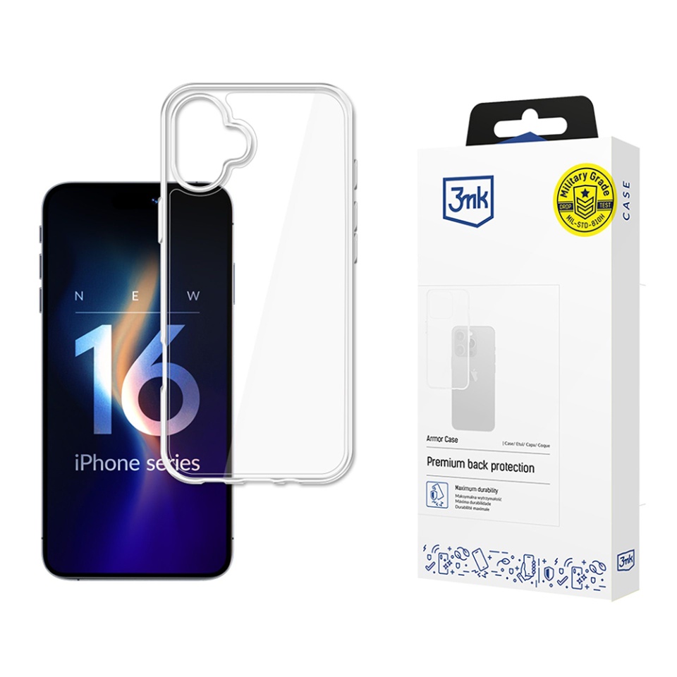 Husa pentru iPhone 16, 3mk Armor Case, Clear
