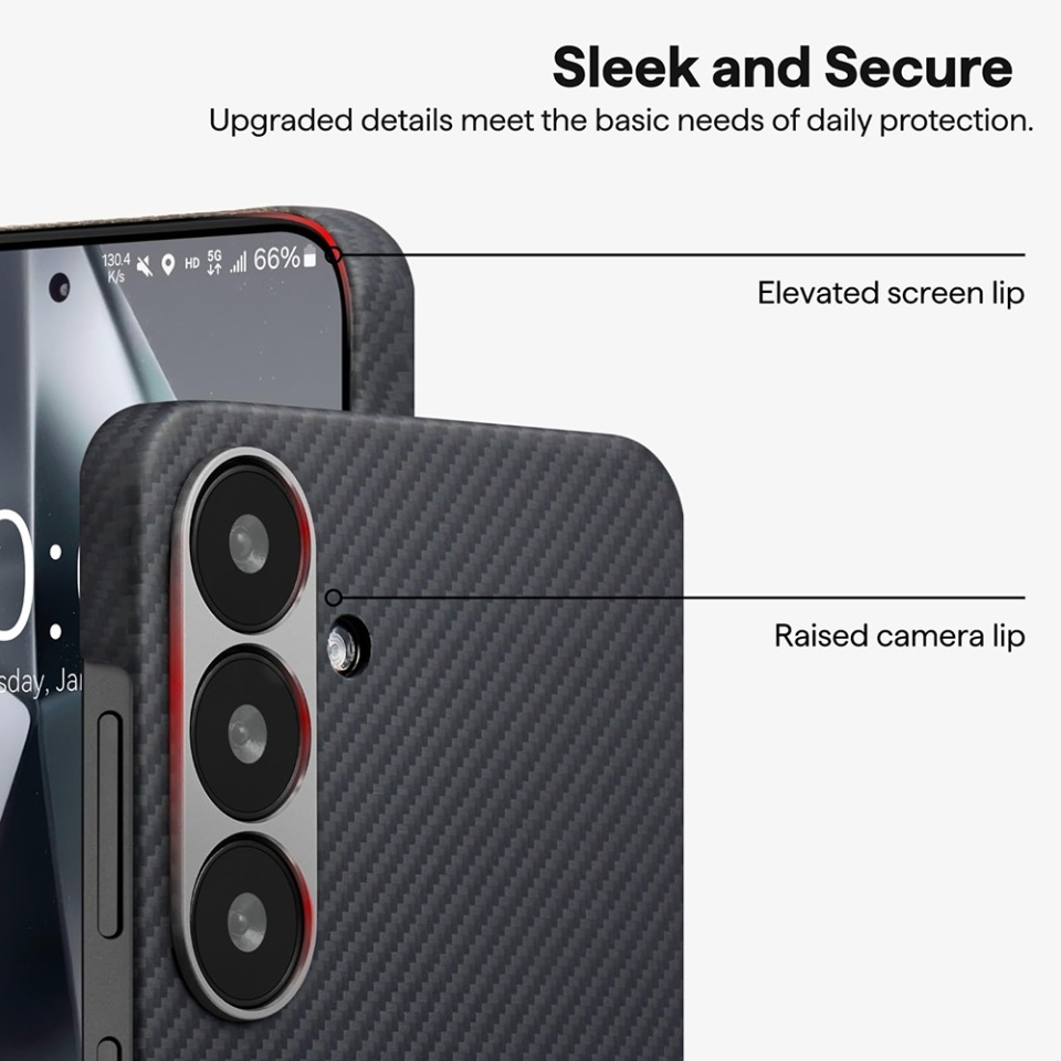 Husa pentru iPhone 16, Antisoc, SKYDDAR INOVATION, Aramid Fibe Magsafe, set cu sticker, Negru - 2 | YEO