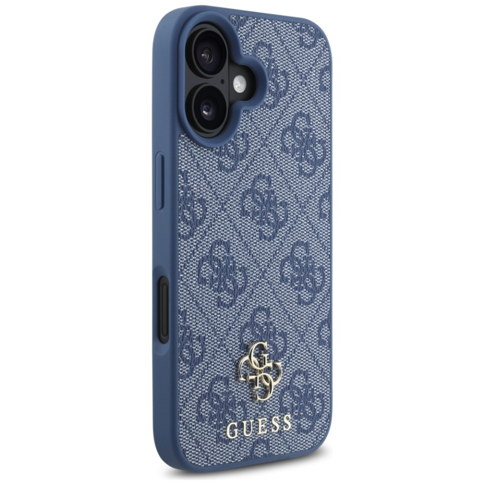 Husa pentru iPhone 16, Guess, 4G Small and Classic Logo MagSafe, Protectie Slim, Albastru - 5
