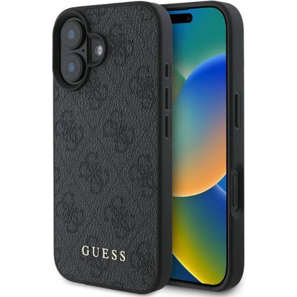 Husa pentru iPhone 16, Hardcase 4G Classic, Guess, Negru