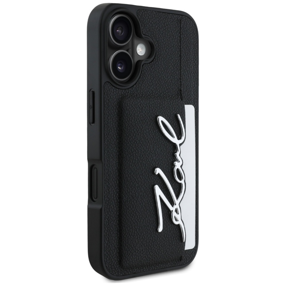 Husa pentru iPhone 16, Hardcase Leather, Karl Lagerfeld, Negru - 2 | YEO