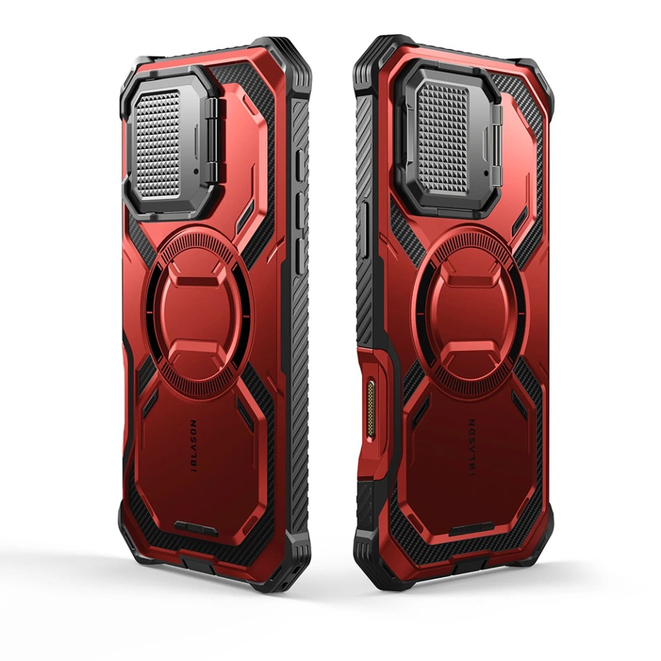 Husa pentru iPhone 16, Kickstand, AntiSock, I-Blason Armorbox - Rosu - 1 | YEO