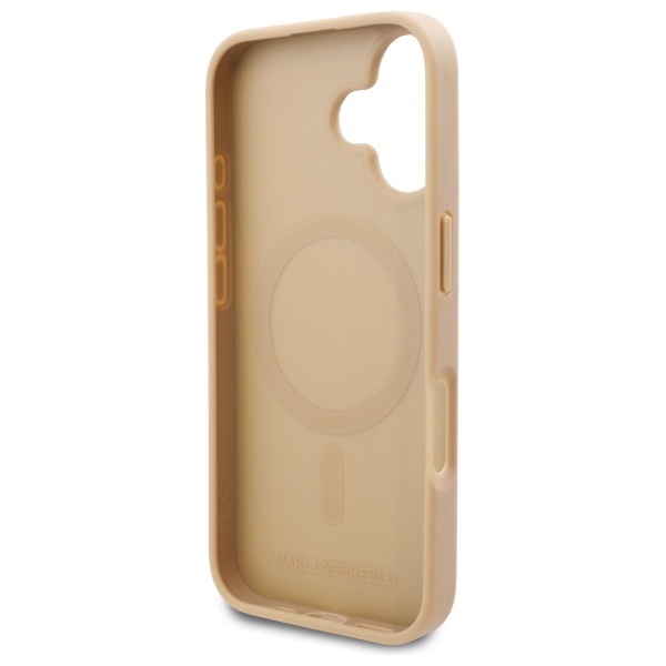 Husa pentru iPhone 16 Leather MagSafe, Karl Lagerfeld - Bej - 1 | YEO
