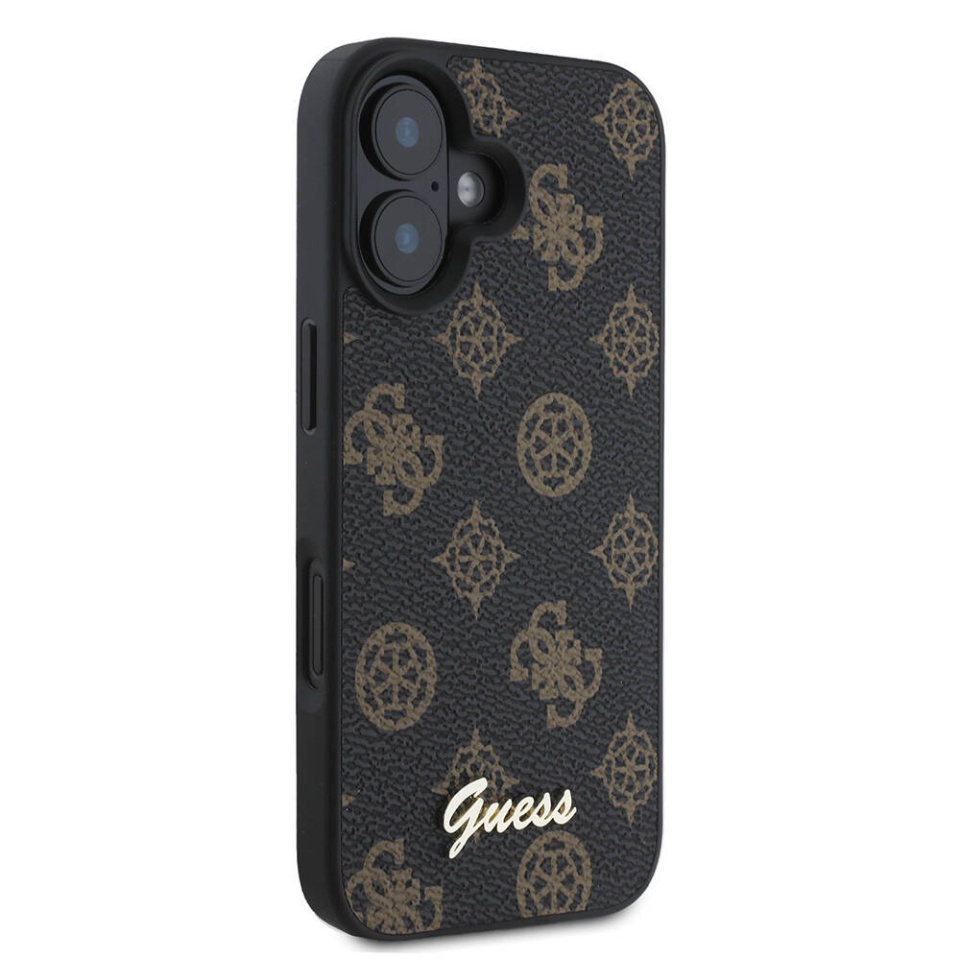 Husa pentru iPhone 16 Peony Script MagSafe, Guess - Negru - 3 | YEO