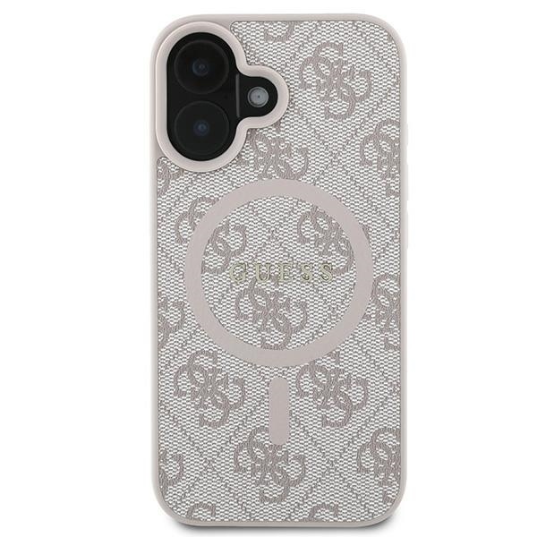 Husa pentru iPhone 16 Plus, 4G Ring Classic Logo MagSafe, Guess, Roz - 2 | YEO