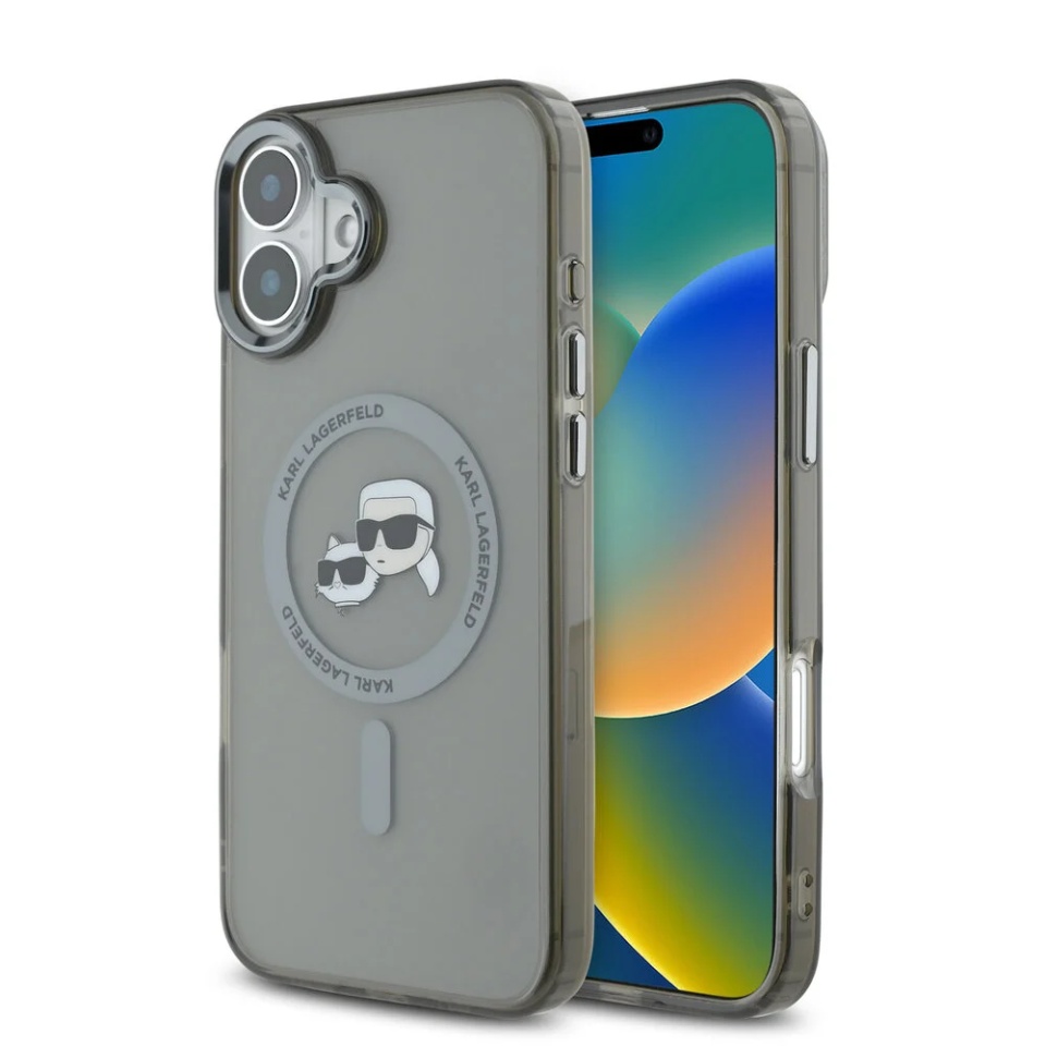 Husa pentru iPhone 16 Plus, Karl Lagerfeld, IML MagSafe, Negru