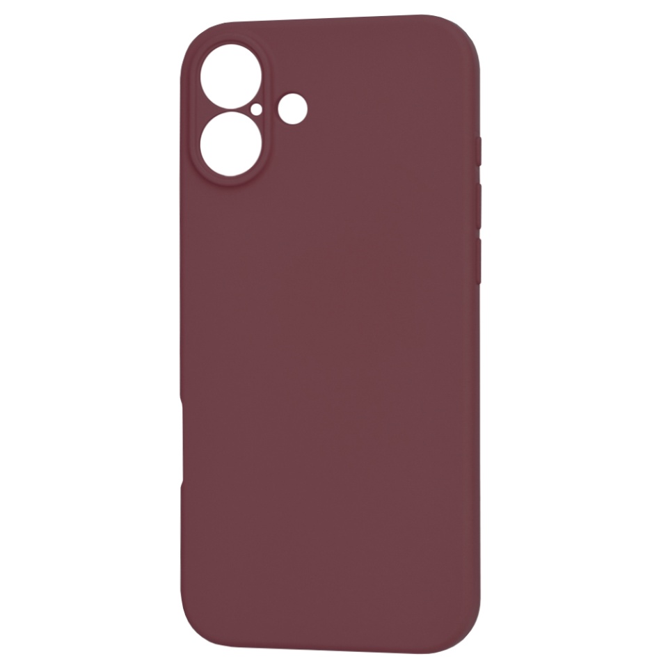 Husa pentru iPhone 16 Plus, SKYDDAR INNOVATION, din Silicon Catifelat, SoftElegance , Bordo, set cu sticker - 3 | YEO