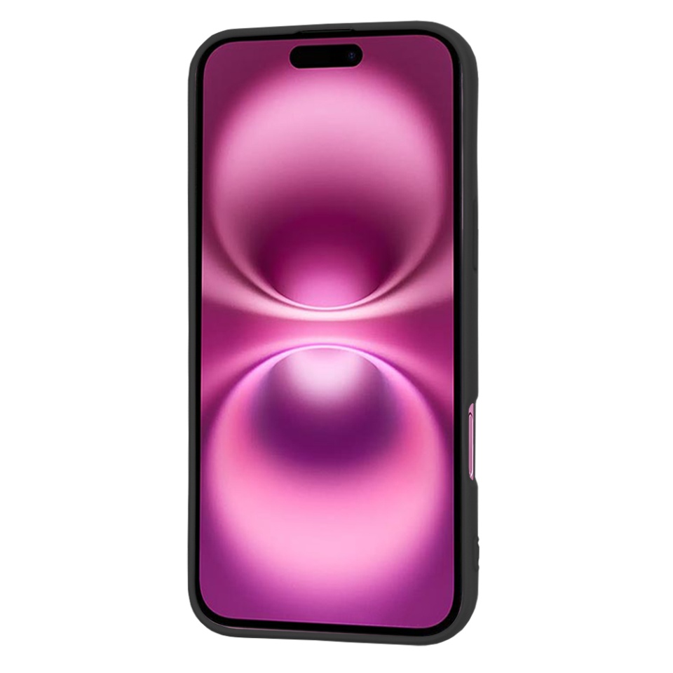 Husa pentru iPhone 16 Plus, SKYDDAR INNOVATION, din Silicon Catifelat, SoftElegance , Negru, set cu sticker - 1 | YEO