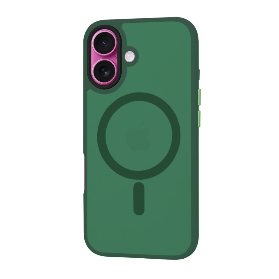 Husa pentru iPhone 16 Plus, SKYDDAR INNOVATION, HaloFrost MagSafe, Antisoc, set cu sticker, Verde inchis - 2 | YEO