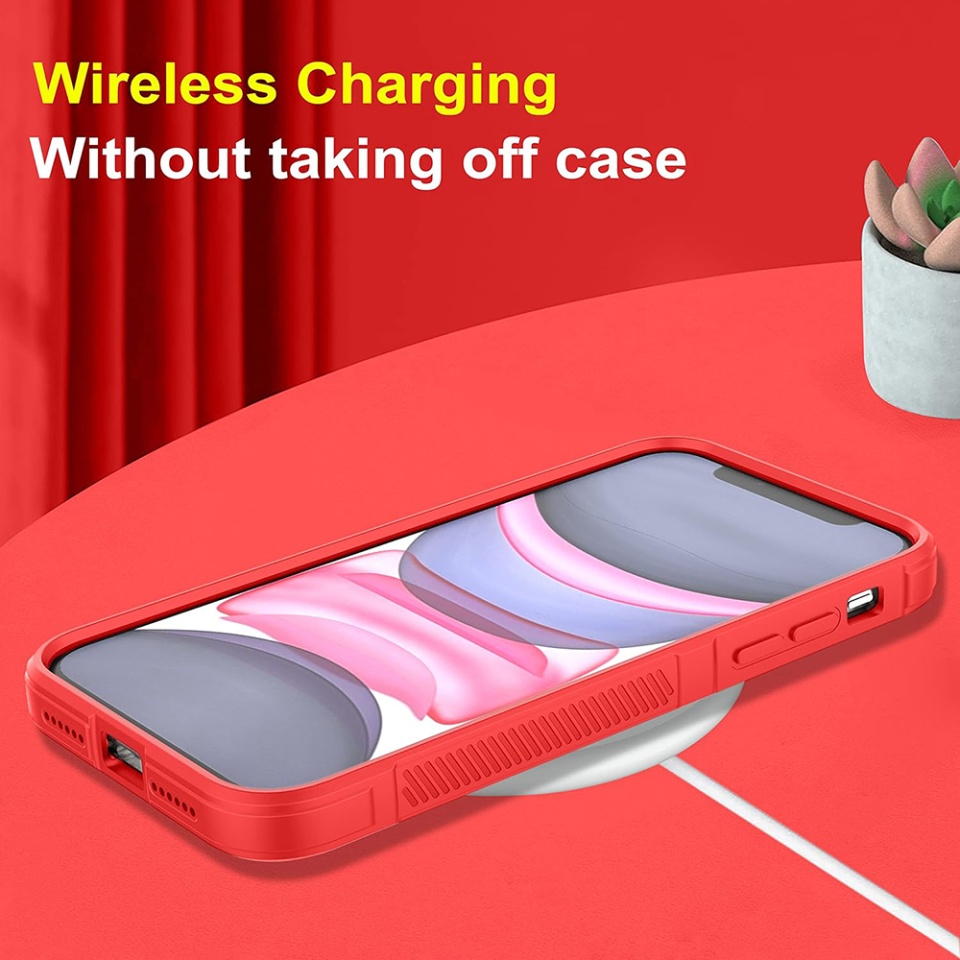 Husa pentru iPhone 16 Plus, SKYDDAR INNOVATION, Vogue, din Silicon Mat, Rosu, set cu sticker - 1 | YEO