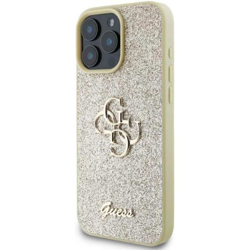 Husa pentru iPhone 16 Pro, Glitter Fixed Big 4G, Protectie Slim, Guess, Auriu - 3 | YEO